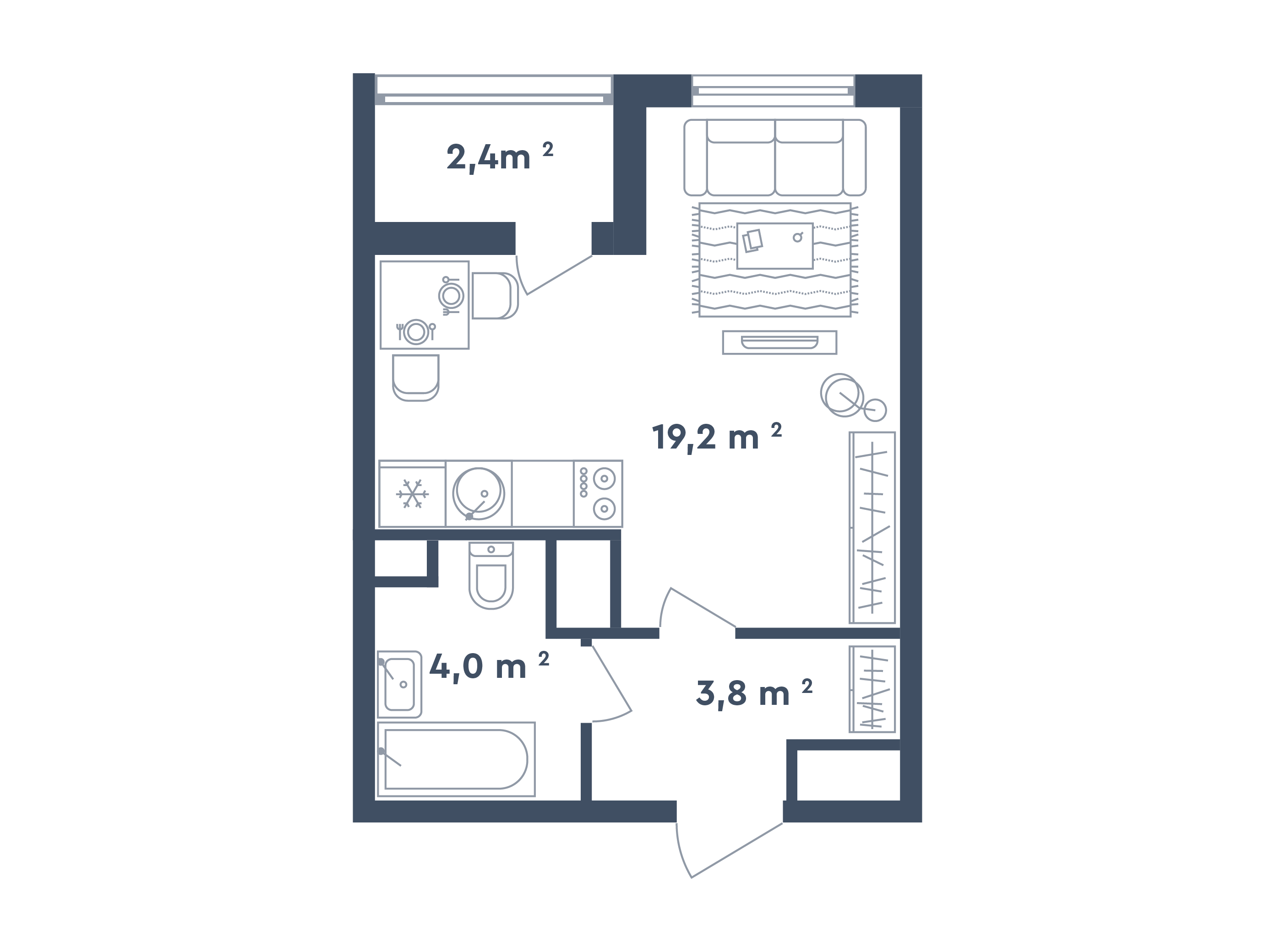 Студия, тип 3-1-с-6 / Выбрать квартиру / Жилой комплекс «Светлый мир ...